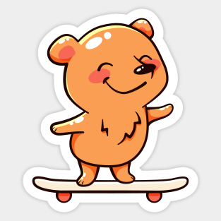 Bear on a skateboard Sticker